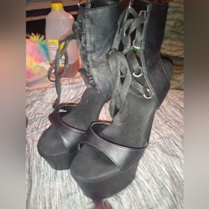 Platform lace up heels